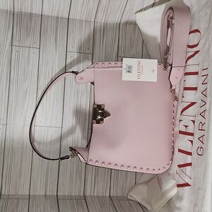 NWT Valentino Rose Quartz w/Gold Spike Studs Hand/Shoulder Bag